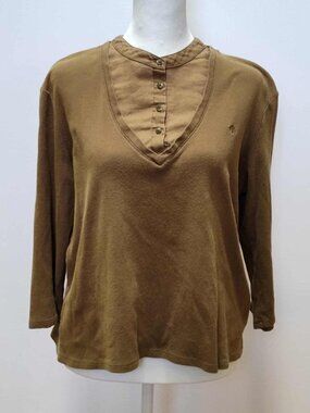Lauren Ralph Lauren, 3 quarter sleeve, Brown top, size XL